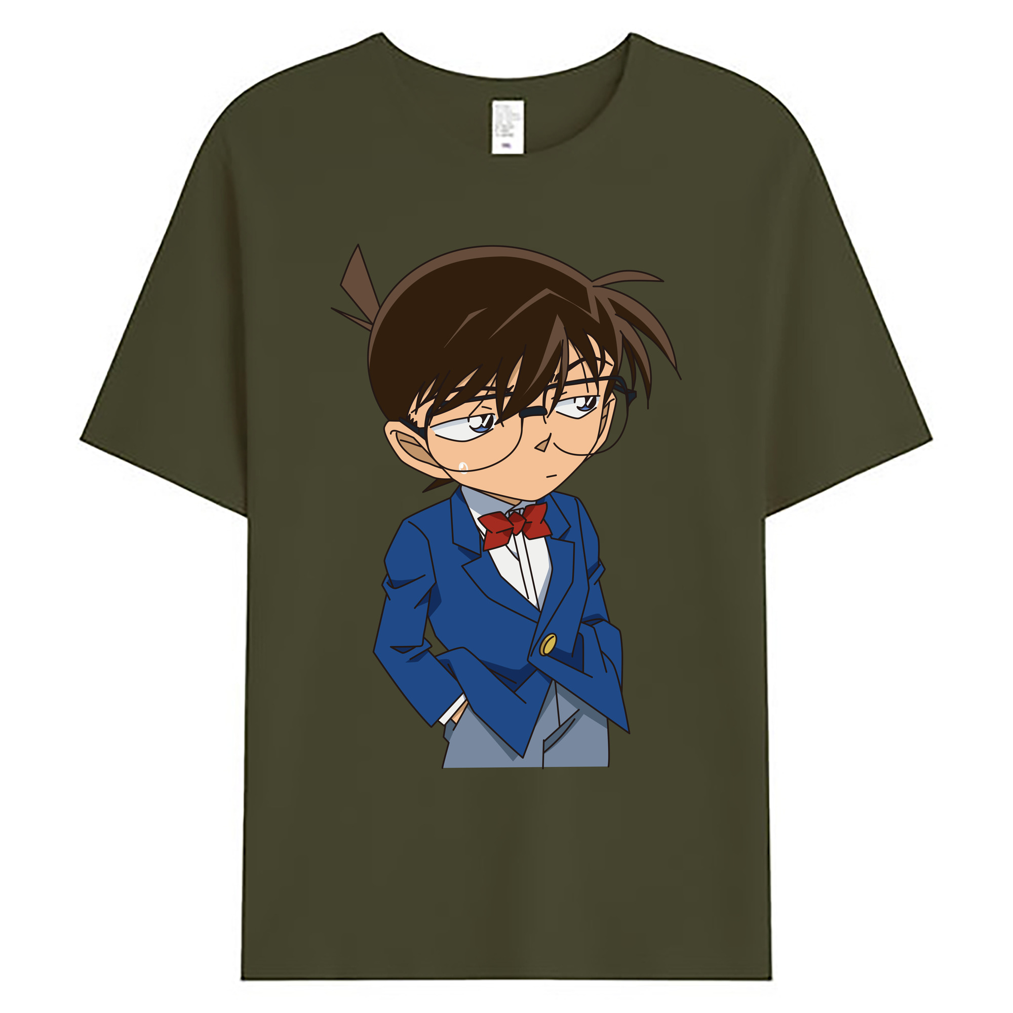 （画像用） 名探偵コナン 江戸川 コナン Detective Conan Conan Edogawa 綿100％ メンズ半袖Tシャツ｜肌触りやわらか＆通気性